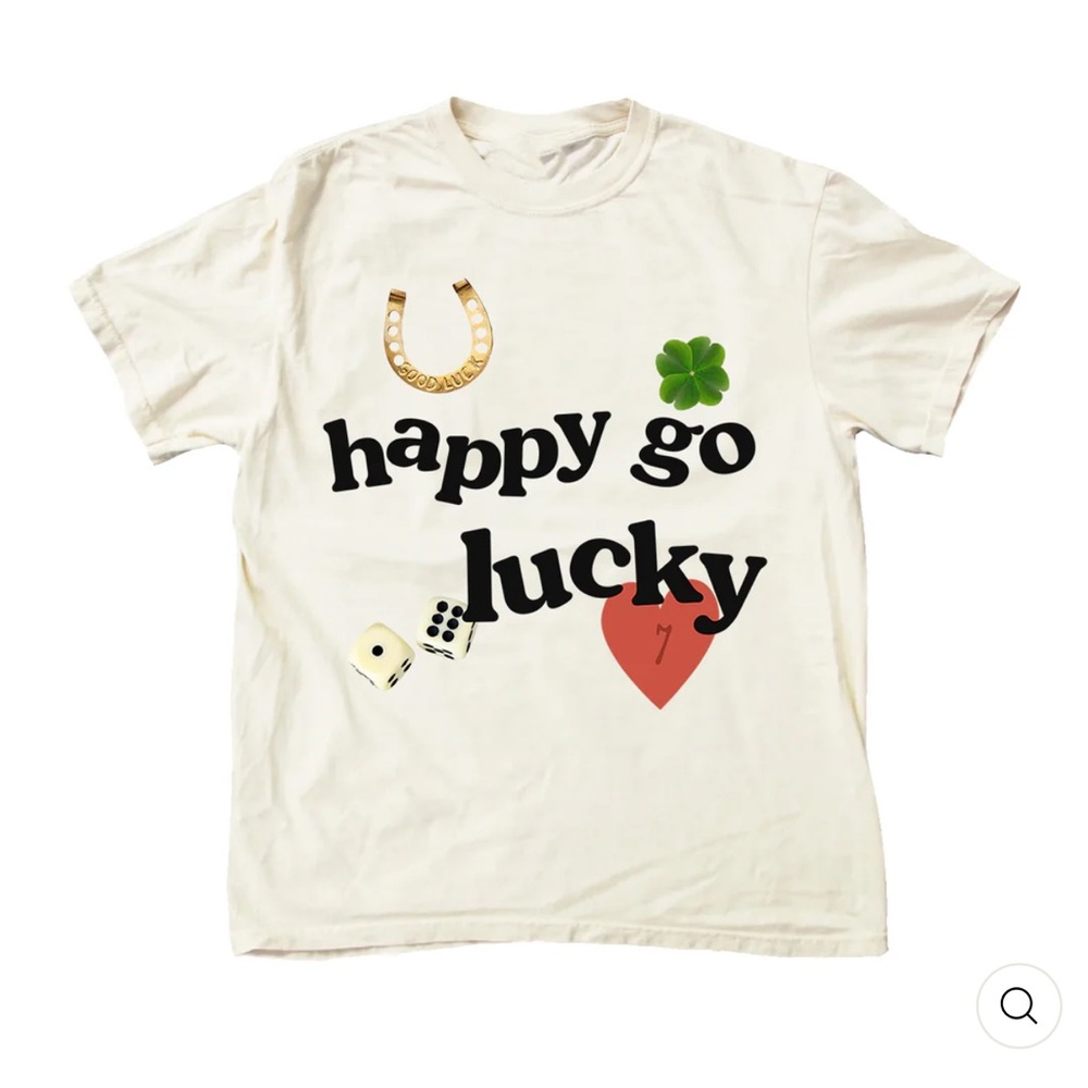 ✨BNWOT - Kristin Jones HAPPY GO LUCKY T-SHIRT - Ivory - 4XL✨
